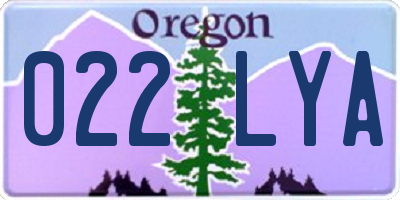 OR license plate 022LYA