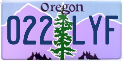 OR license plate 022LYF