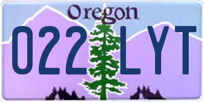 OR license plate 022LYT