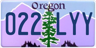 OR license plate 022LYY
