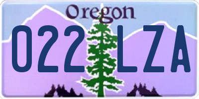 OR license plate 022LZA
