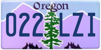 OR license plate 022LZI