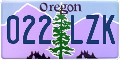 OR license plate 022LZK