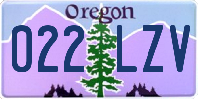 OR license plate 022LZV