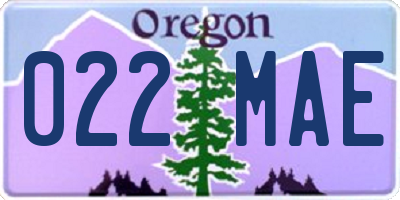 OR license plate 022MAE