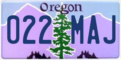 OR license plate 022MAJ