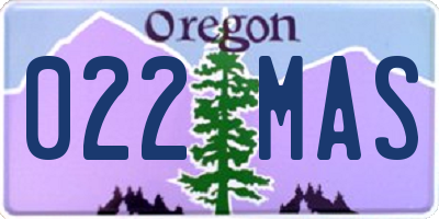 OR license plate 022MAS