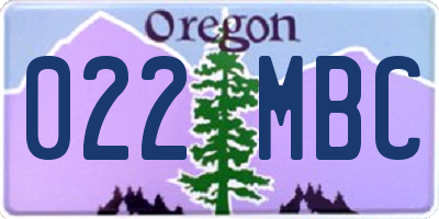 OR license plate 022MBC