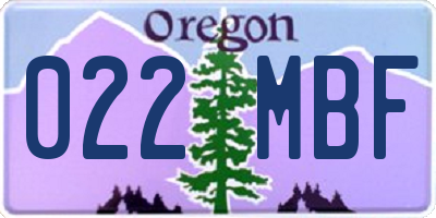 OR license plate 022MBF