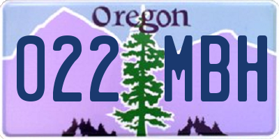 OR license plate 022MBH