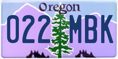 OR license plate 022MBK