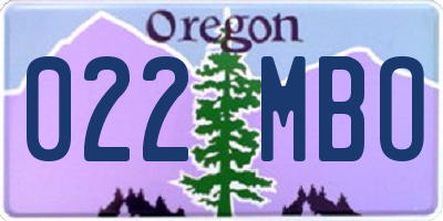 OR license plate 022MBO