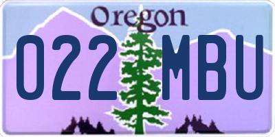 OR license plate 022MBU
