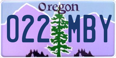 OR license plate 022MBY