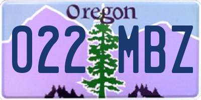 OR license plate 022MBZ