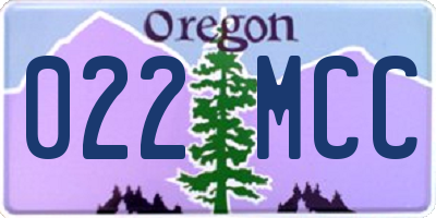 OR license plate 022MCC