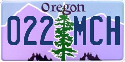 OR license plate 022MCH