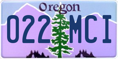 OR license plate 022MCI