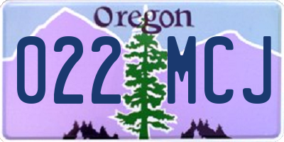 OR license plate 022MCJ