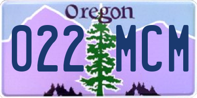 OR license plate 022MCM