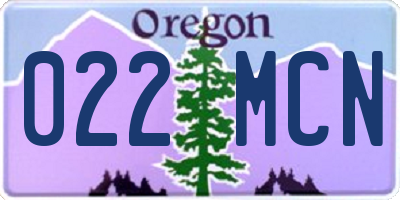 OR license plate 022MCN
