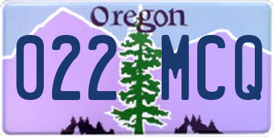 OR license plate 022MCQ