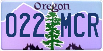 OR license plate 022MCR