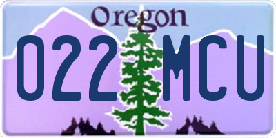 OR license plate 022MCU