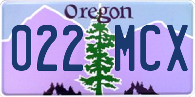OR license plate 022MCX