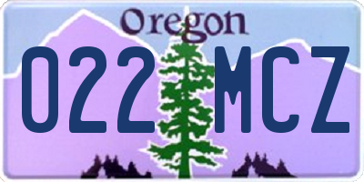 OR license plate 022MCZ