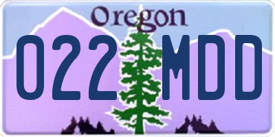 OR license plate 022MDD