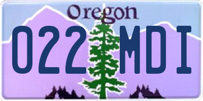 OR license plate 022MDI