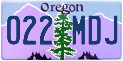 OR license plate 022MDJ
