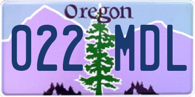 OR license plate 022MDL