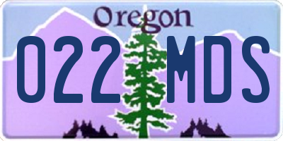 OR license plate 022MDS