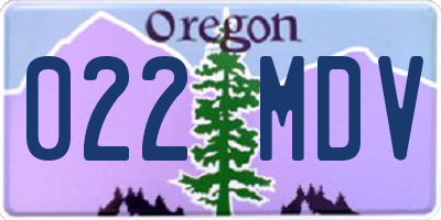 OR license plate 022MDV