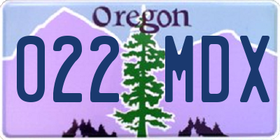OR license plate 022MDX