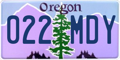 OR license plate 022MDY