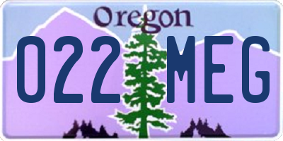 OR license plate 022MEG