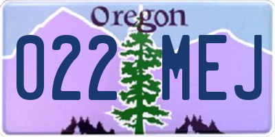 OR license plate 022MEJ