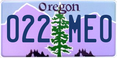 OR license plate 022MEO