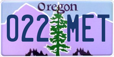 OR license plate 022MET