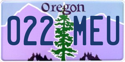 OR license plate 022MEU