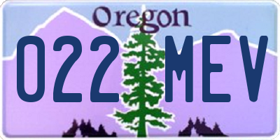 OR license plate 022MEV