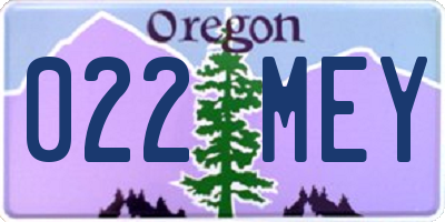 OR license plate 022MEY