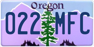 OR license plate 022MFC