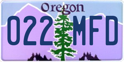 OR license plate 022MFD