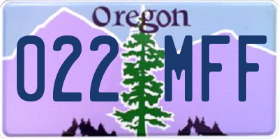 OR license plate 022MFF