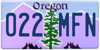 OR license plate 022MFN