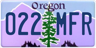 OR license plate 022MFR